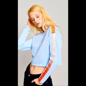 “Los Angeles” Light Blue Crop Tee